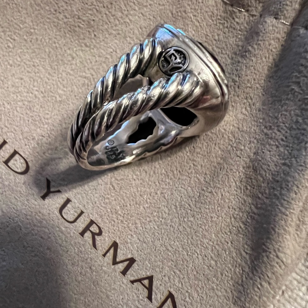 David Yurman Sterling Silver 11mm Black Albion Ring - Picture 7 of 7